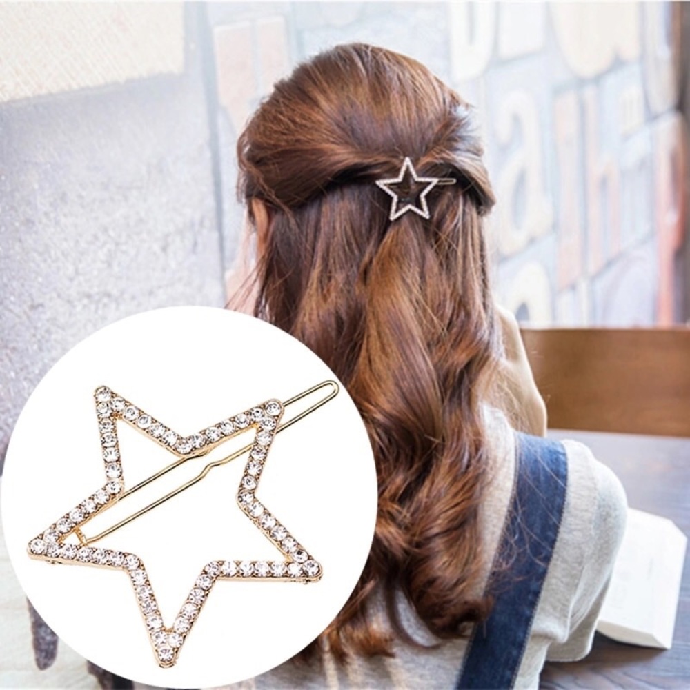 Moon & Star Rhinestone Barrette - Picture 2 of 8